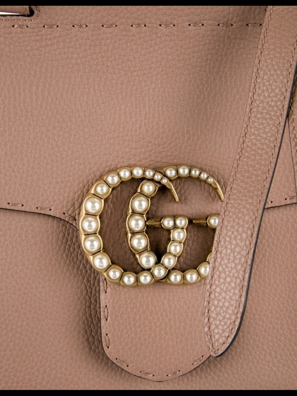 Gucci Pearl Double G Top Handle Bag in Taupe - Picture 12 of 16